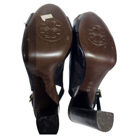 TORY BURCH Peep Toe Slingback Heels - Size 9 - Picture 5 of 9
